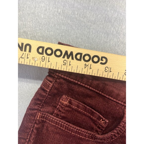 Ann Taylor Loft Pants Womens 30/10 Maroon Velvet Tapered Fit Modern 10 Corduroy - Picture 5 of 11